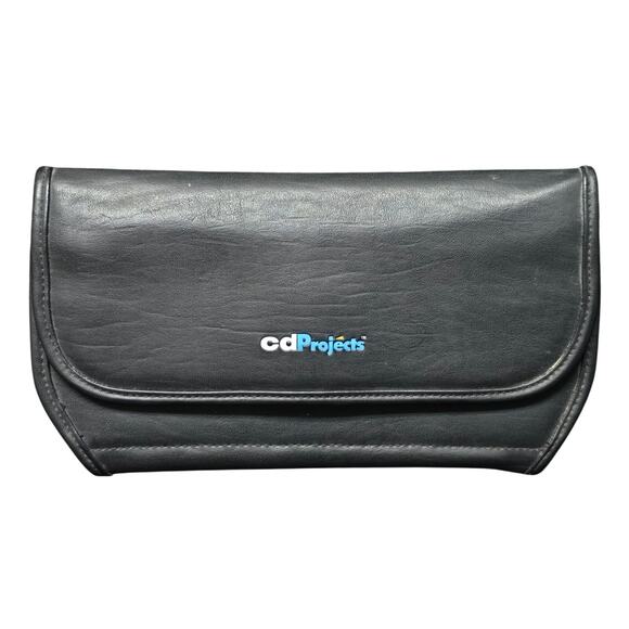 CD Projects Black Folding Carrying Case w/ Zippered Pocket Holds 20 CD's - Picture 1 of 7